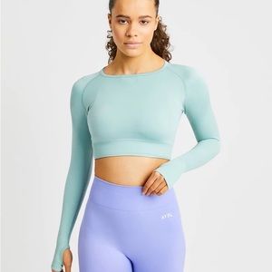 AYBL Longsleeve Crop Top - Sage Green